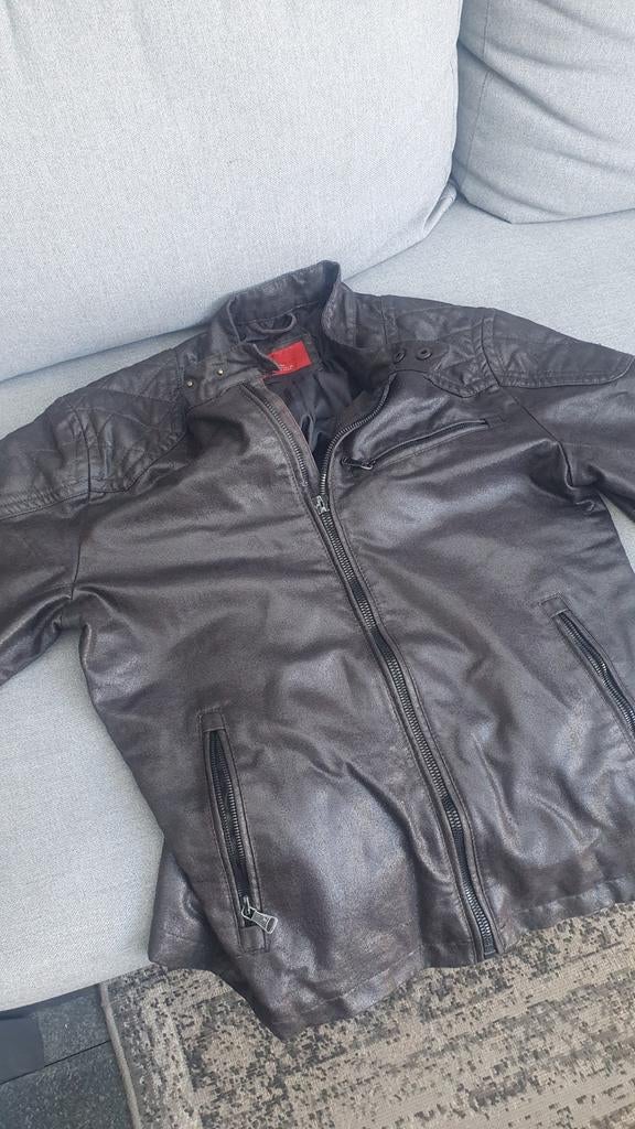 Leren heren jas zara, Ophalen of Verzenden, Zo goed als nieuw, Zwart
