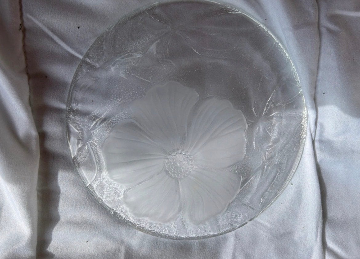5x Glazen schaaltjes met bloemmotief, Antiek en Kunst, Antiek | Glas en Kristal, Ophalen of Verzenden