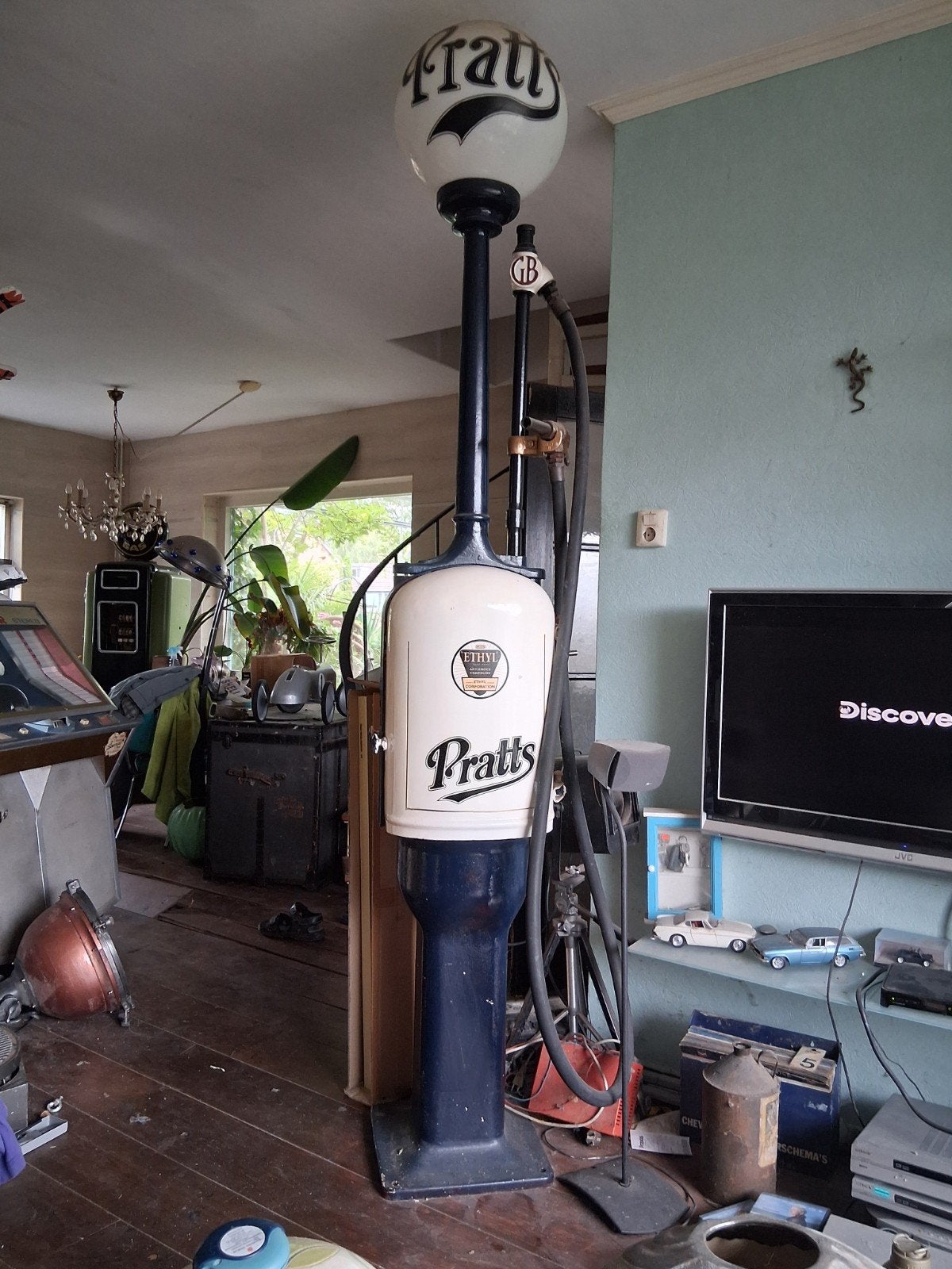Antieke Pratts Benzinepomp - Gilbert & Barker T8, Verzamelen, Automaten | Overige, Gebruikt, Ophalen