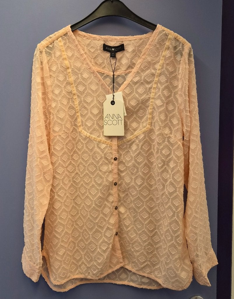 Anna Scott blouse blush roze –Nieuw– maat L artnr 51458, ., Maat 42/44 (L), Anna Scott, Ophalen of Verzenden