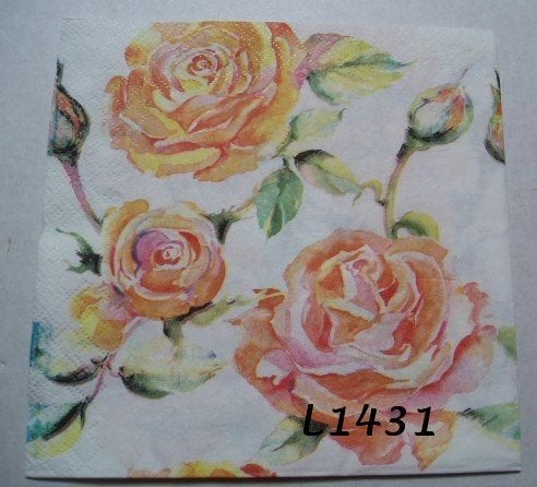 Servetten decoupage/bullet journal * Rozen L1431, Verzenden, Nieuw