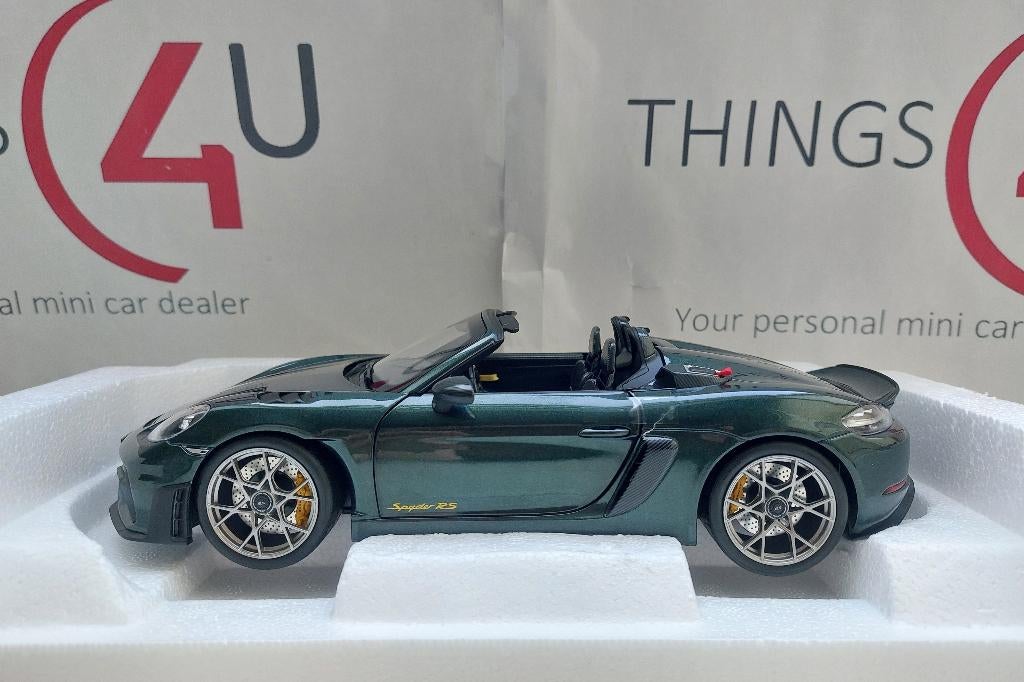 Norev 1:18 Porsche 718 Spyder RS met Weissach Package groen, Ophalen of Verzenden, Nieuw, Auto, Norev