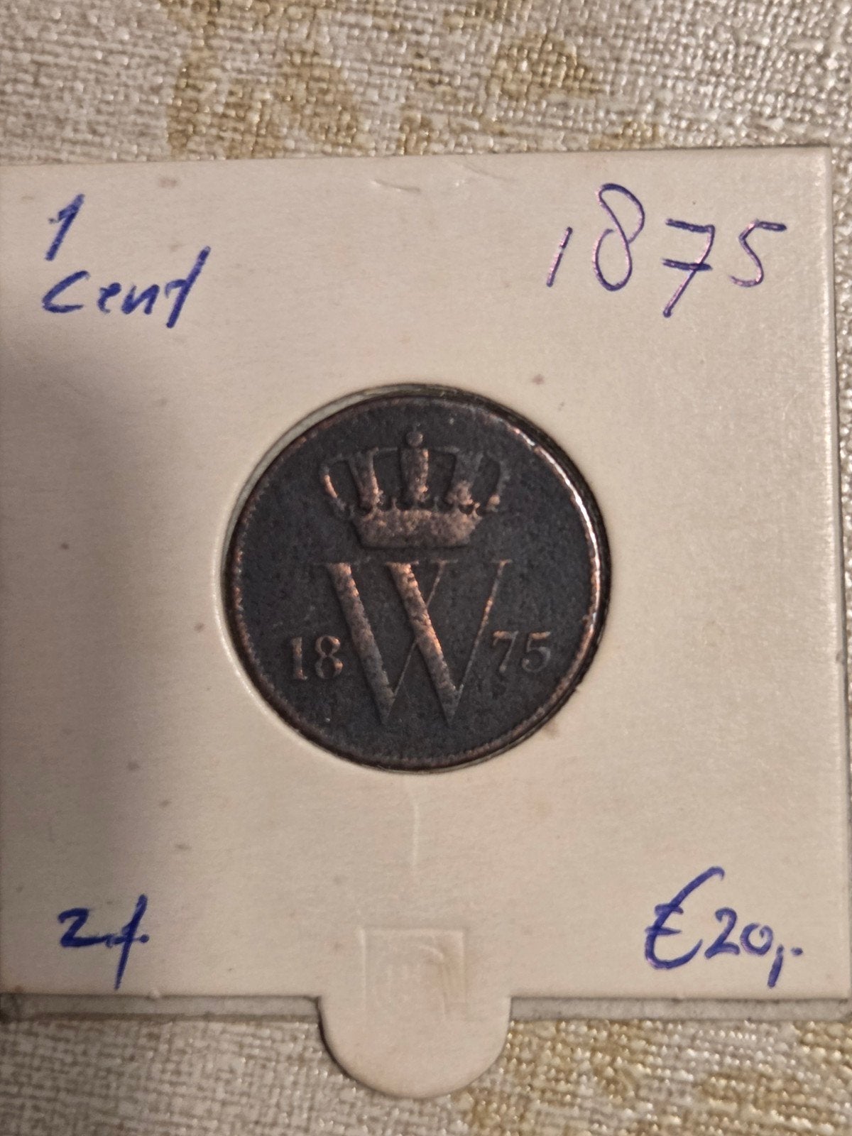 Nederlandse 1 cent munt uit 1875 - Koning Willem III, Ophalen of Verzenden, Koning Willem III, 1 cent, Losse munt