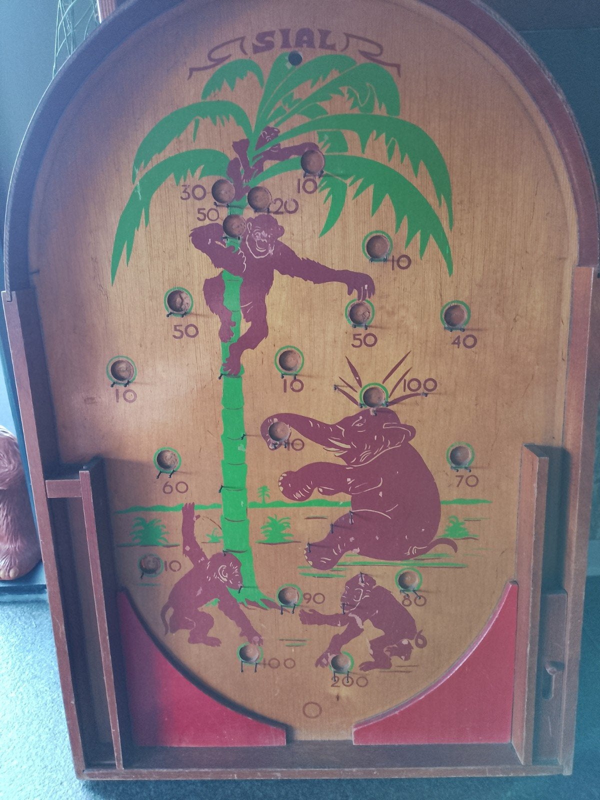 Vintage SIAL Knikkerbord - Klassiek Houten, Ophalen of Verzenden