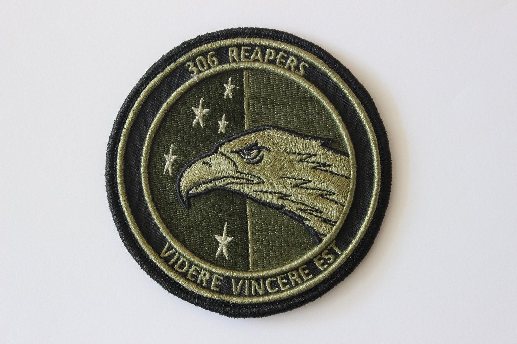 3d patch 306 sqn reapers  Vlb  Leeuwarden, Verzenden, Zo goed als nieuw, Patch, Badge of Embleem