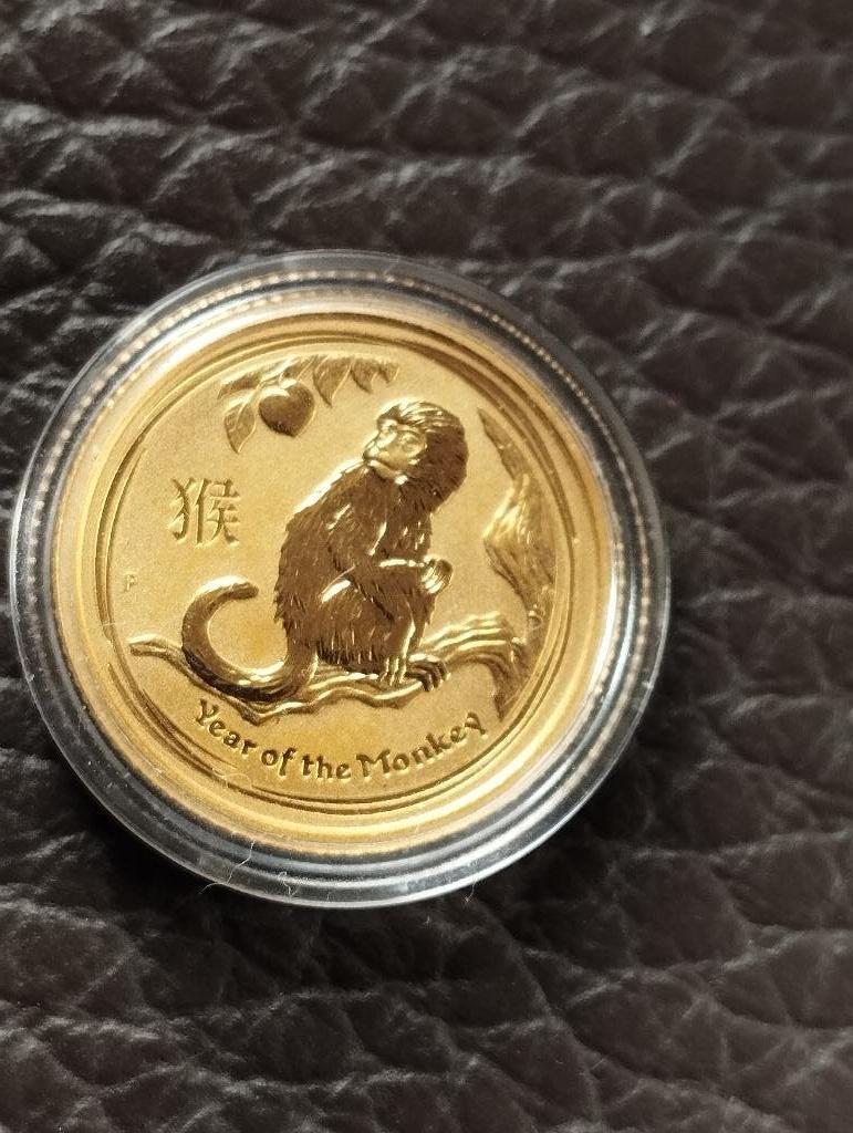 1/10 oz 9999  goud Lunar year of the monkey, Ophalen, Zilver