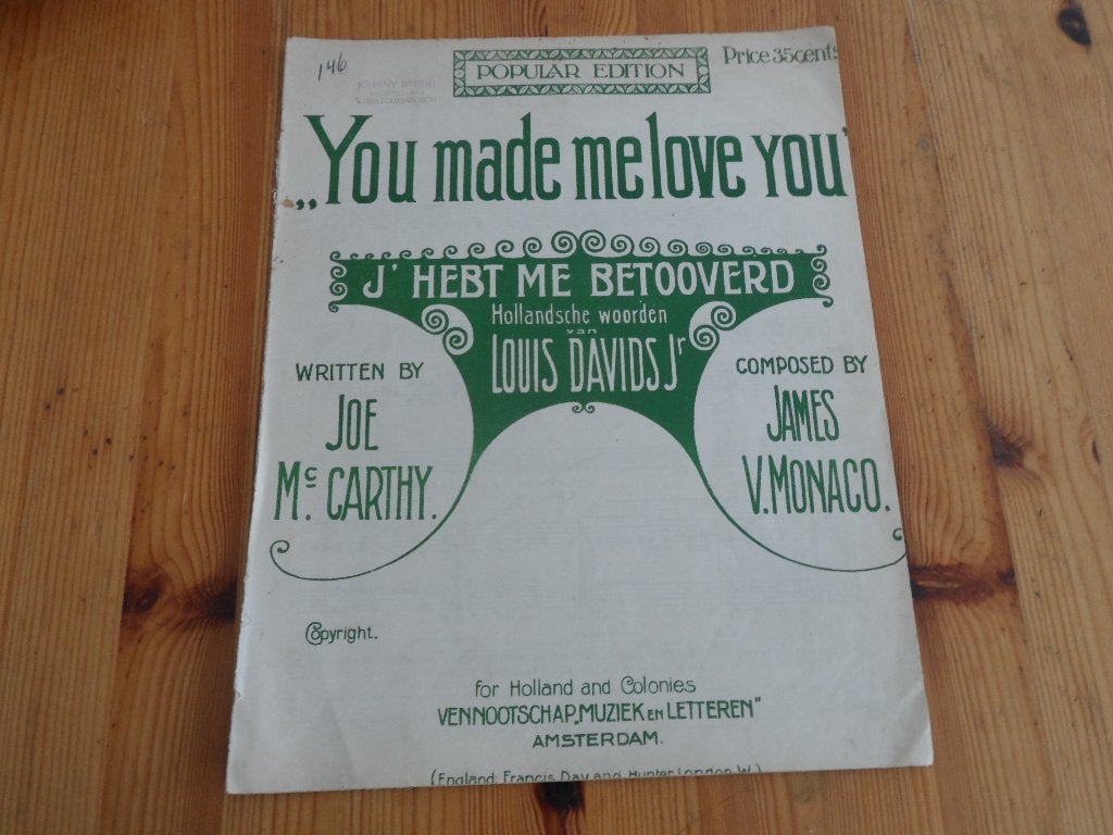 Je hebt me betooverd - james monaco / louis davids, Piano, Gebruikt, Ophalen of Verzenden, Artiest of Componist