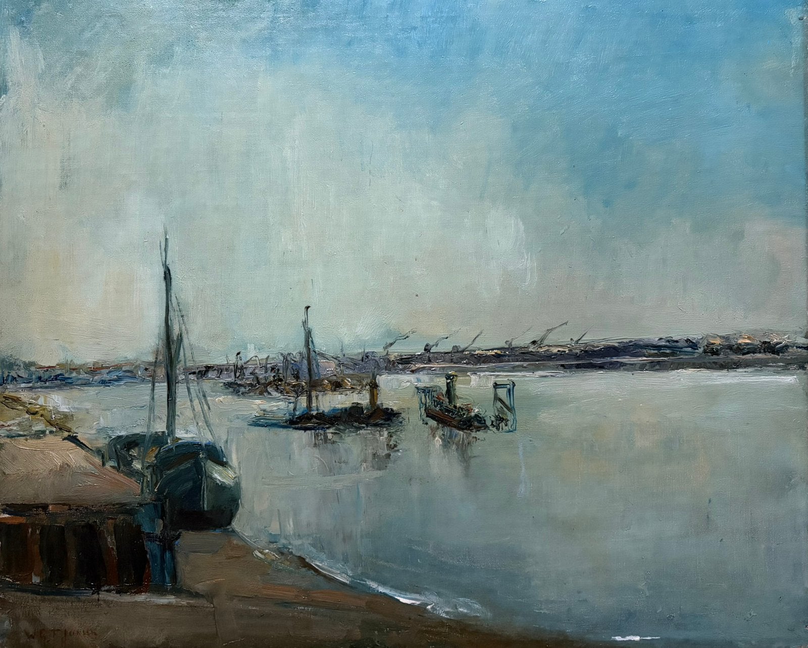 Olieverf op doek W.G.F. Jansen Haagse School, Ophalen of Verzenden