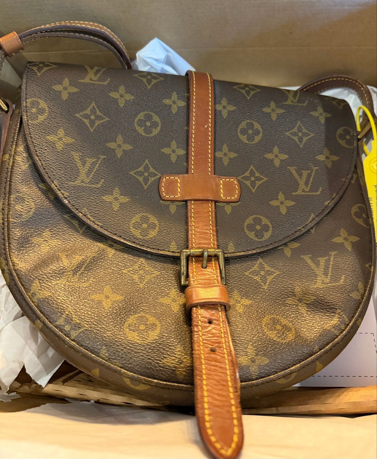 Louis Vuitton Vintage Schoudertas Monogram Canvas, Sieraden, Tassen en Uiterlijk, Tassen | Damestassen, Verzenden, Gebruikt, Bruin