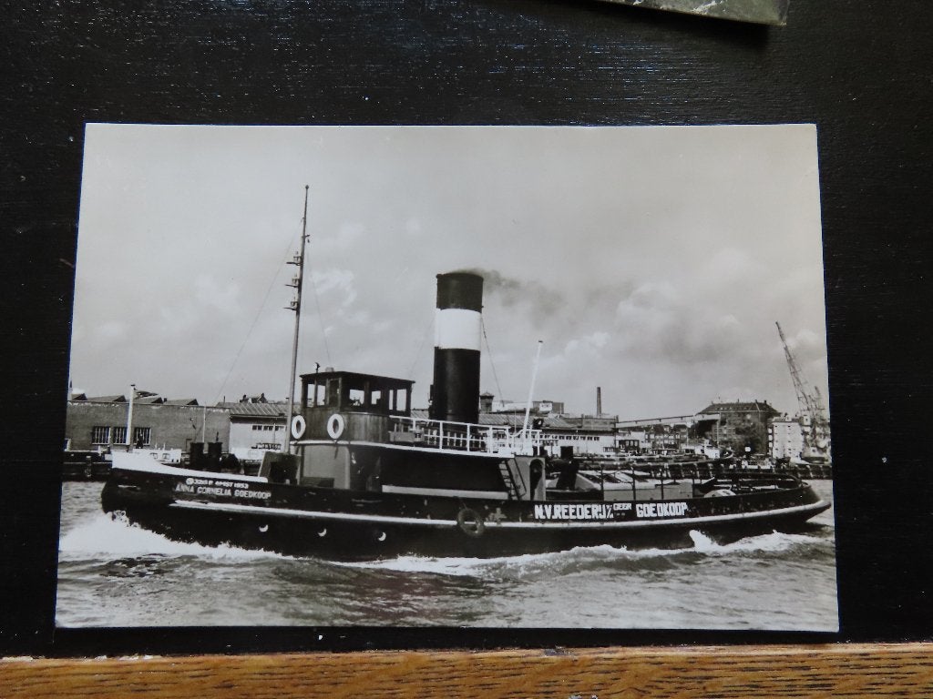 ansichtkaart sleepboot "Anna Cornelia Goedkoop", Ophalen of Verzenden, Zo goed als nieuw, Motorboot, Kaart, Foto of Prent