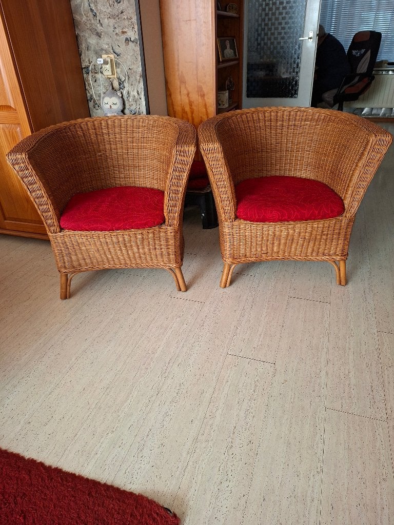 Prachtige vintage kuipstoelen / fauteuils  2stuks!!!, Ophalen, Gebruikt, Retro boho ibiza vintage, Minder dan 75 cm