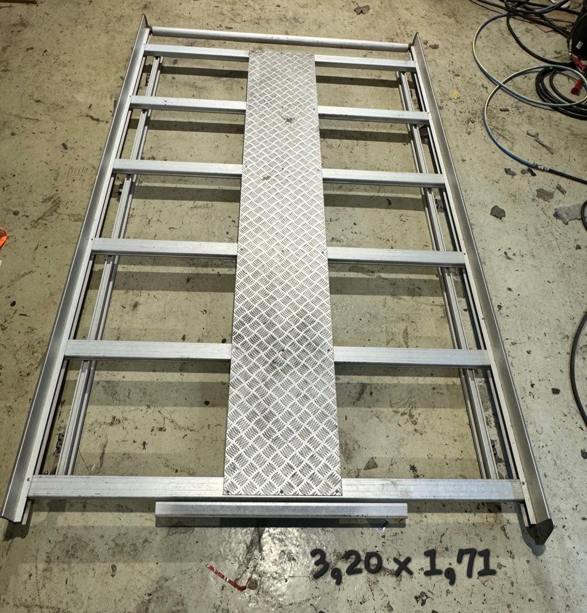 Aluminium imperiaal voor bestelwagen met rol en loopplaat, Auto diversen, Dakdragers, Ophalen, Gebruikt