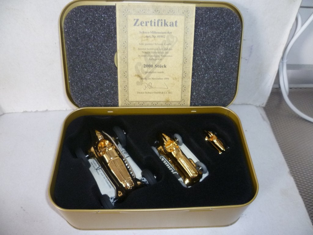 Schuco blikken doos Millenium set 1999 3x Mercedes 1936 auto, Ophalen of Verzenden, Nieuw, Auto