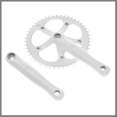BLB - Brick Lane Bikes - Track crankstel / crankset, wit, Crankstel of Pedalen, Nieuw, Ophalen of Verzenden, BLB