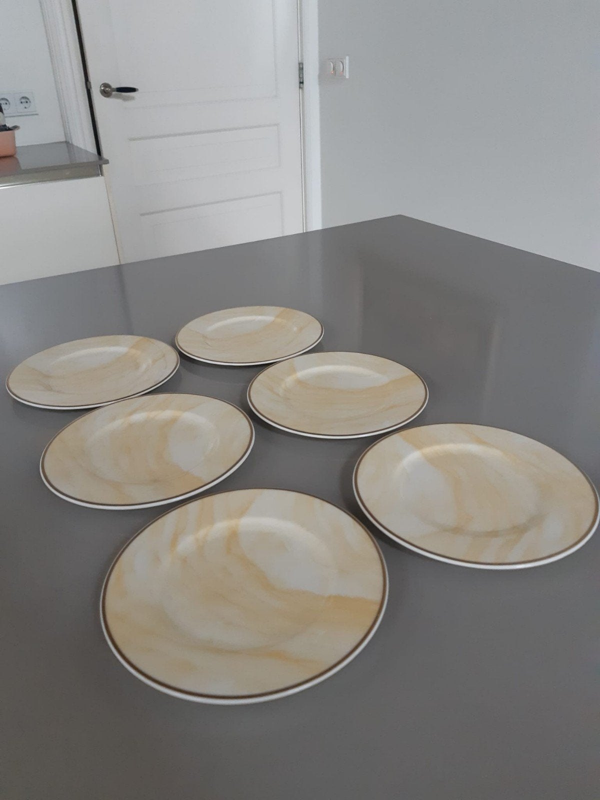 6 Gebaksbordjes Villeroy en Boch Charleston Onyx, Ophalen of Verzenden, Zo goed als nieuw, Bord(en), Overige stijlen