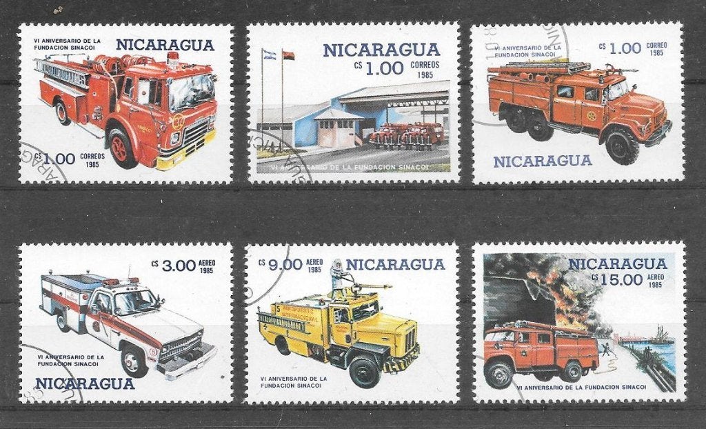 Nicaragua 1985 Brandweer, Verzenden, Gestempeld, Midden-Amerika