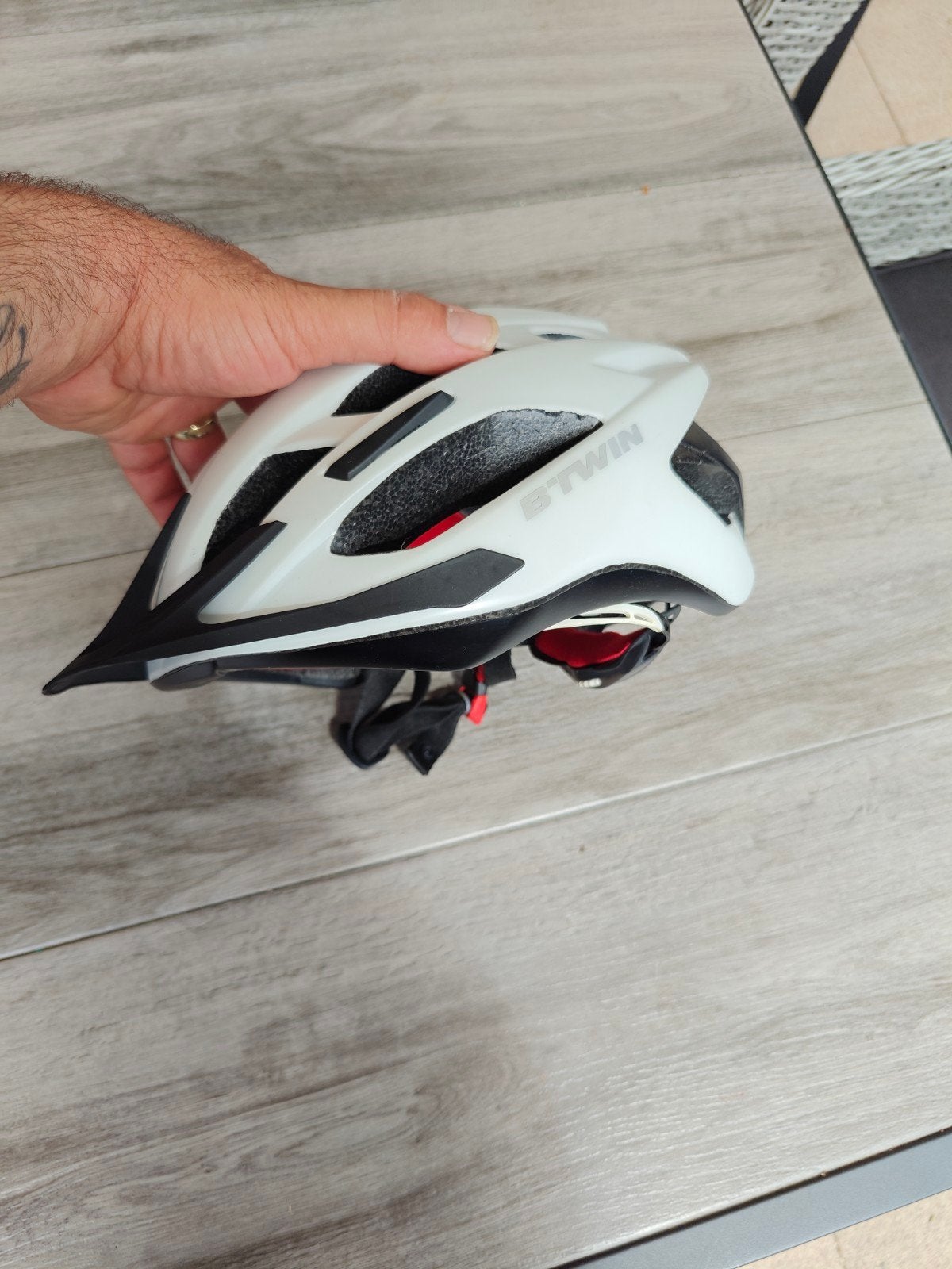 B'Twin MTB Fietshelm Wit - Maat M, Ophalen