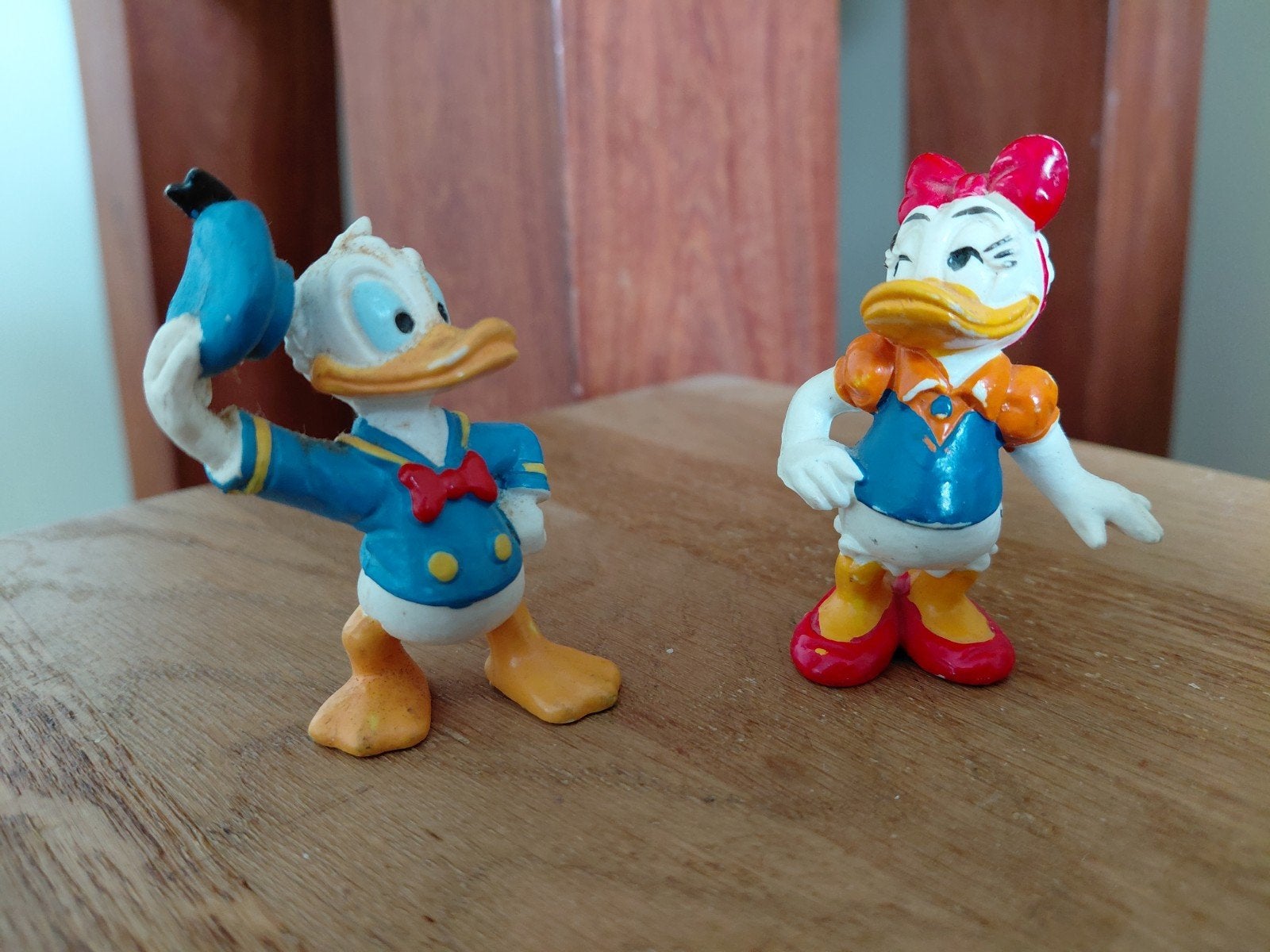 Donald en Katrien Duck beeldjes - Vintage Disney figuren, Ophalen of Verzenden, Gebruikt