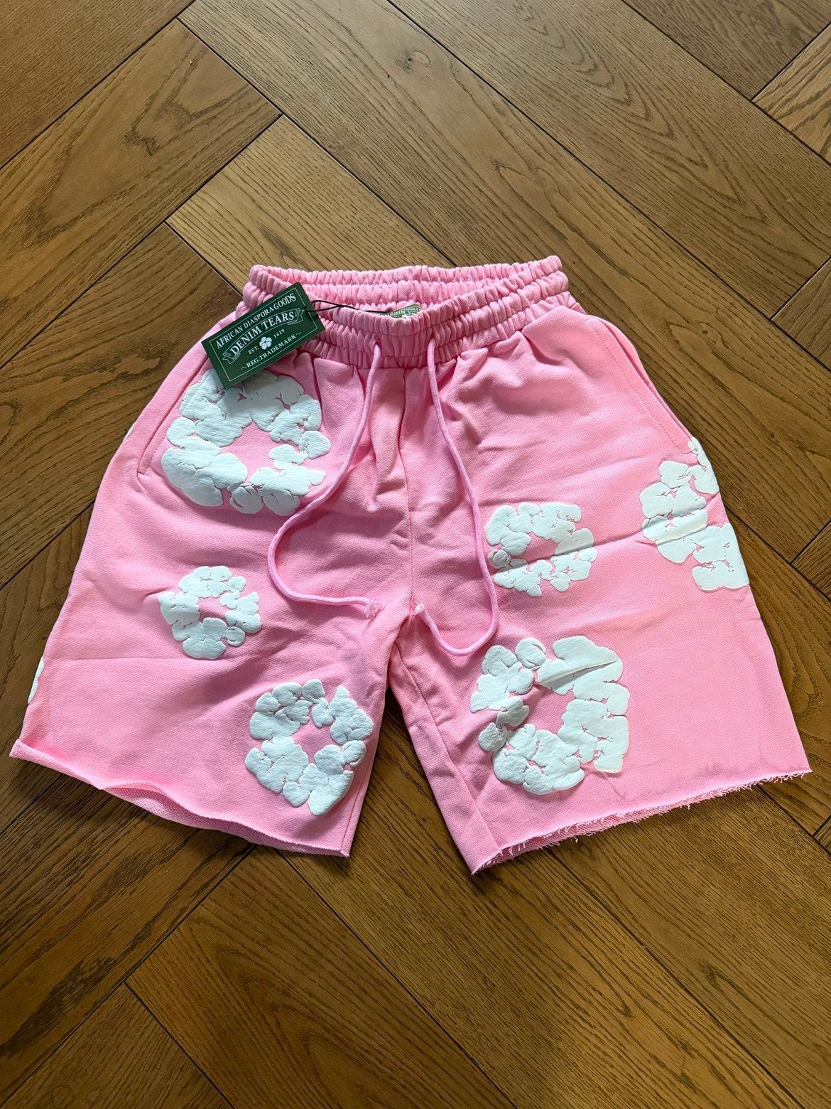 Roze Denim tears shorts S, Kleding | Heren, Badmode en Zwemkleding, Ophalen of Verzenden, Maat 46 (S) of kleiner, Roze, Zwemshort