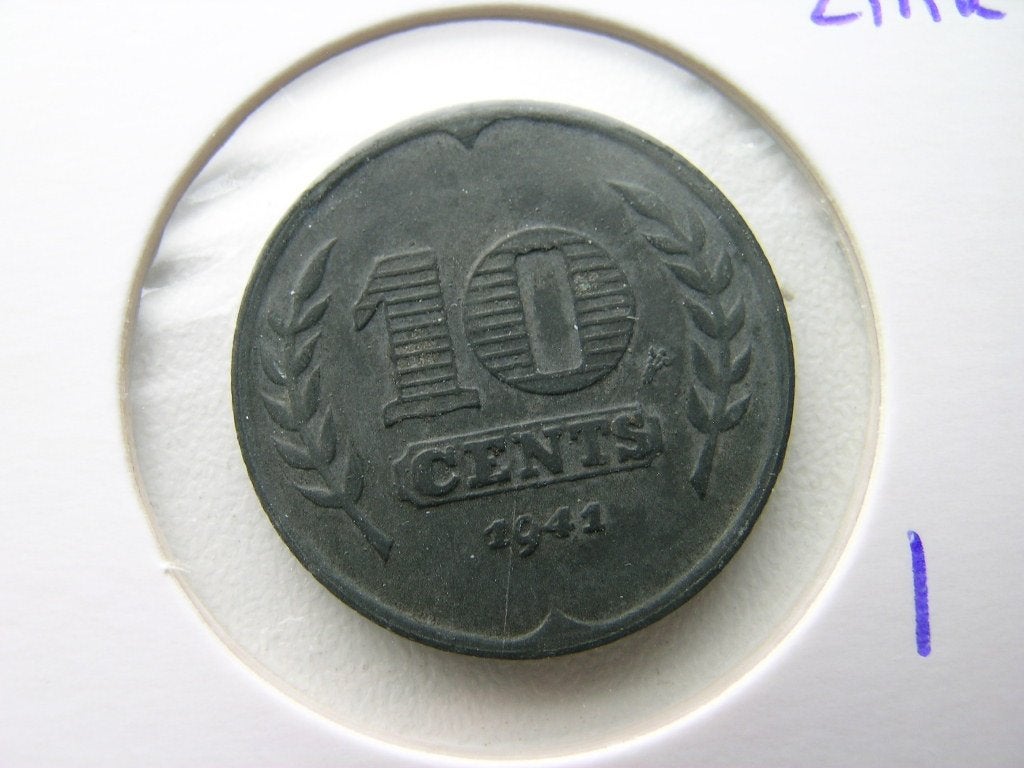Dubbeltje 1941 zink (nr 1), Postzegels en Munten, Munten | Nederland, Ophalen of Verzenden, Koningin Wilhelmina, 10 cent, Losse munt