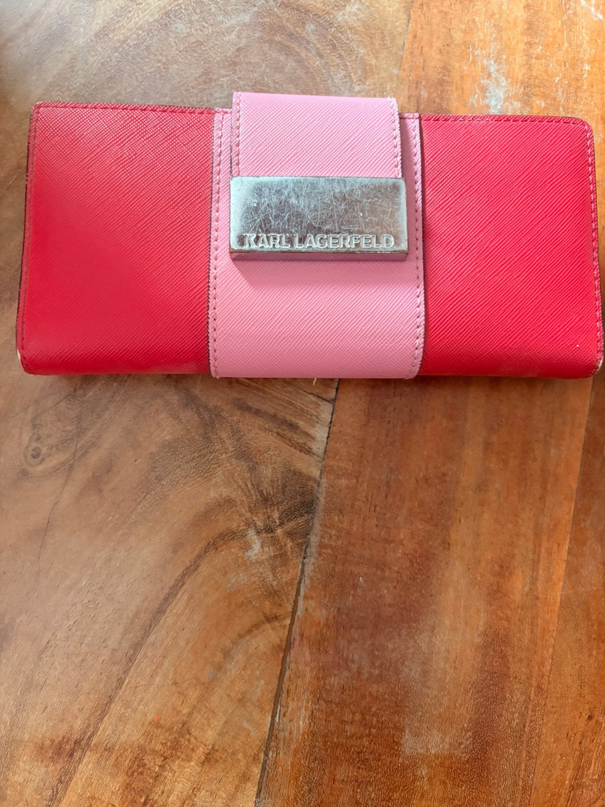 Rood / roze portemonnee van Karl Lagerfeld, Ophalen of Verzenden, Gebruikt, Rood, Overige merken