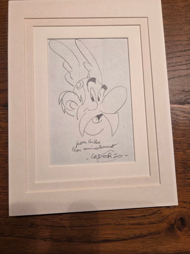 Uderzo - originele tekening Asterix, Verzamelen, Ophalen of Verzenden, Gebruikt