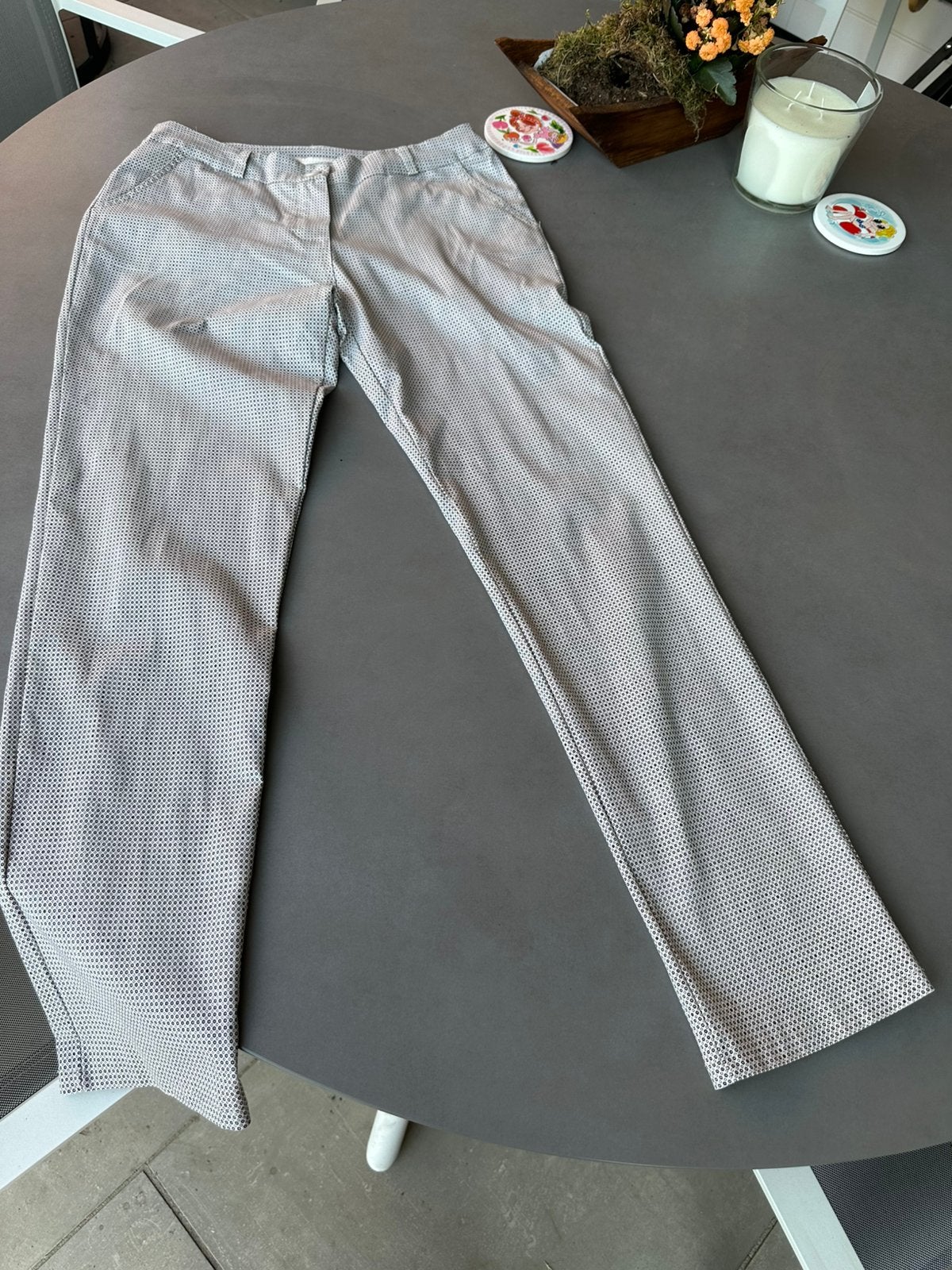 Blauw/grijze Pronto Moda pantalon, maat XL=L / 40/42, Verzenden, Zo goed als nieuw, Pronto Moda, Maat 42/44 (L)
