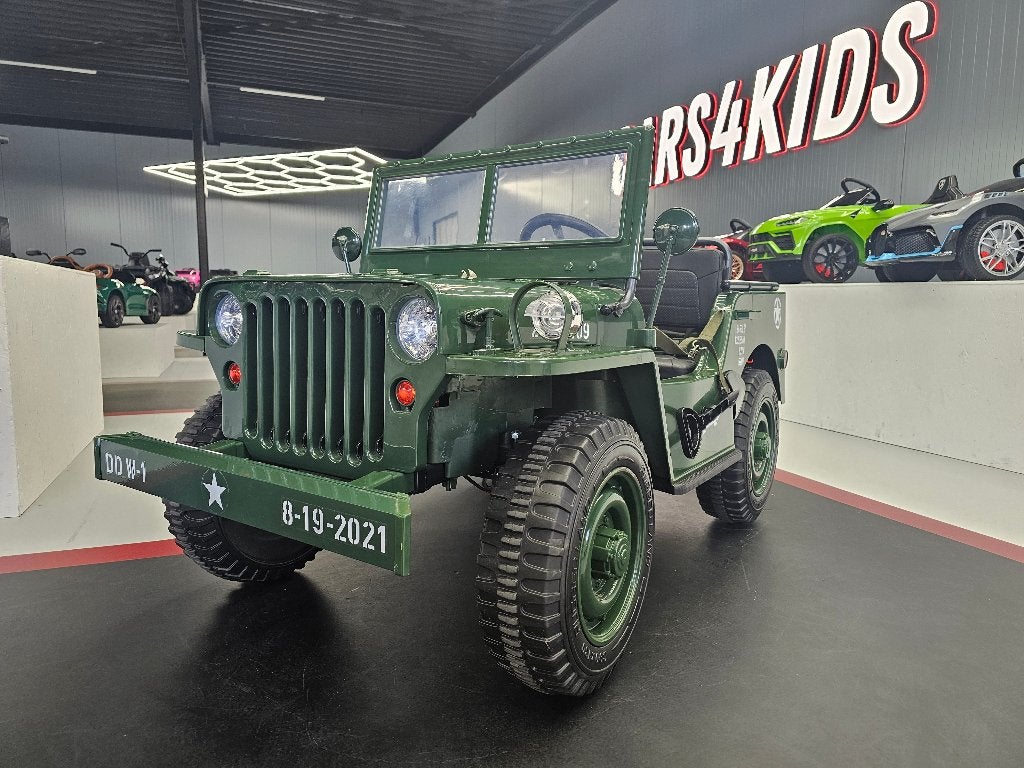Willy Kinderjeep - 24 volt - 3 pers. - leren zit - met RC, Ophalen of Verzenden, Nieuw, Afstandsbediening