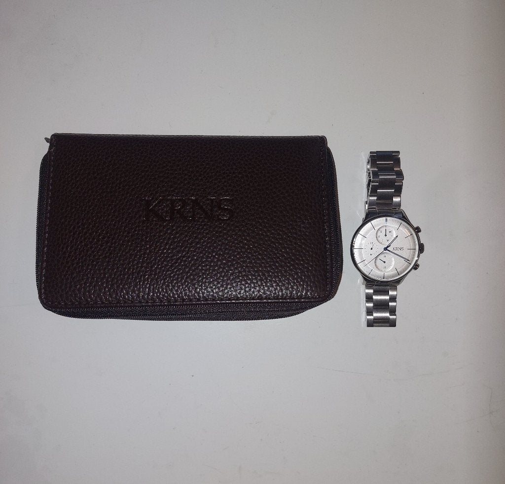 KRNS 3004 heren horloge - Zilver, Sieraden, Tassen en Uiterlijk, Verzenden, Zo goed als nieuw, Staal, Overige merken