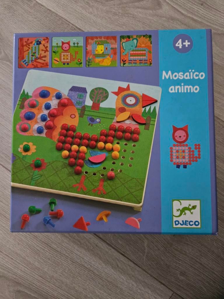 Djeco Mosaïco Animo mozaïek spel voor kinderen 4+, Ophalen of Verzenden, Zo goed als nieuw, Puzzelen