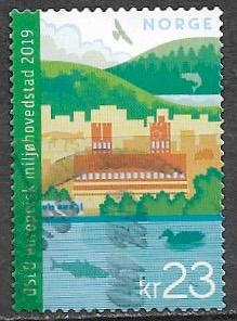 NOORWEGEN 23 Kr.zegel Oslo Groene Hoofdstad van Europa 2019, Verzenden, Noorwegen, Gestempeld