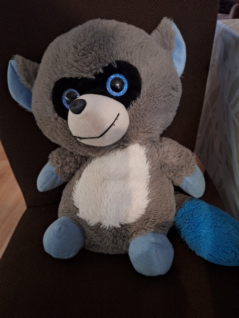 knuffel wasbeer, Overige typen, Blauw, Ophalen of Verzenden, Middelgroot (20 tot 80 cm)