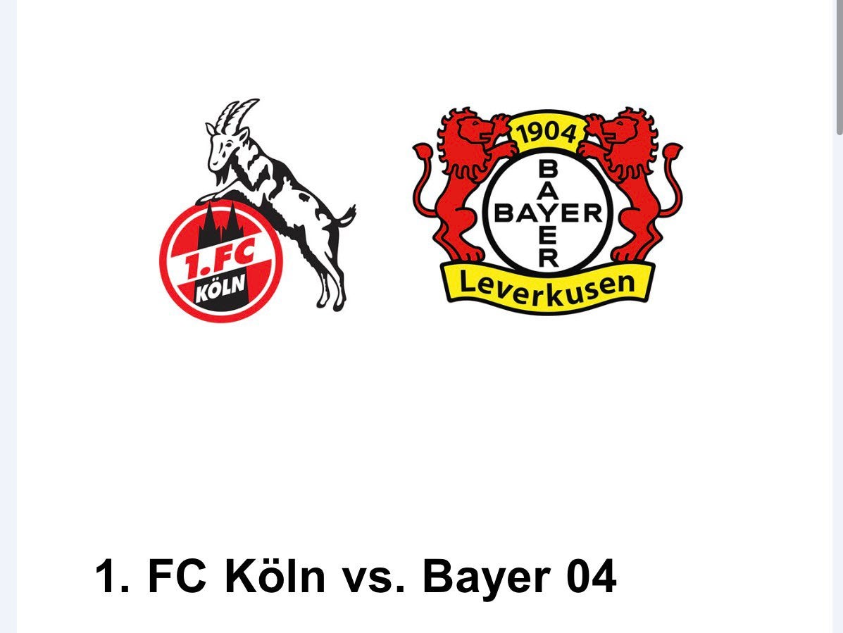 Koln leverkusen 2 tickets (derby)