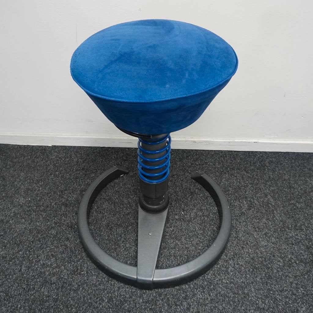Aeris Swopper Classic Balans Kruk | Vast | Blauw Suède Stof, Huis en Inrichting, Bureaustoelen, Gebruikt, -, Blauw, -