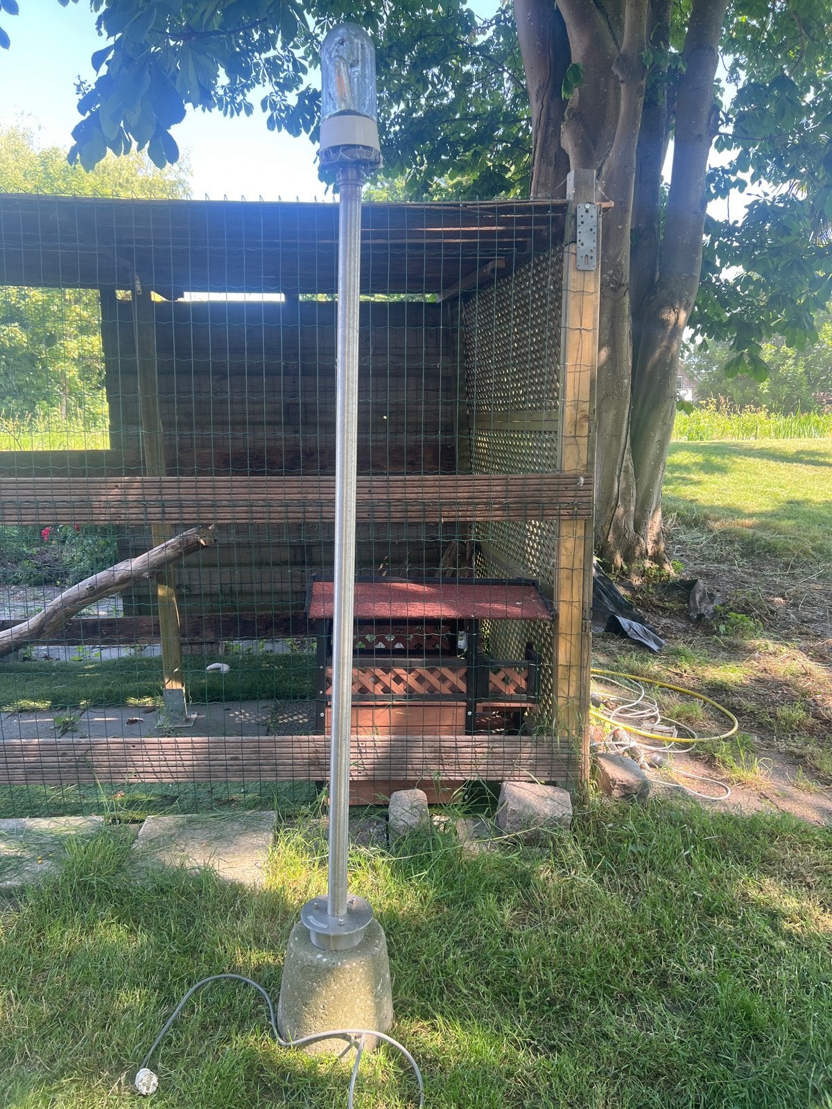 Buitenlamp op paal - Nieuwe lamp nodig, Ophalen, Gebruikt, Staal, Staande lamp