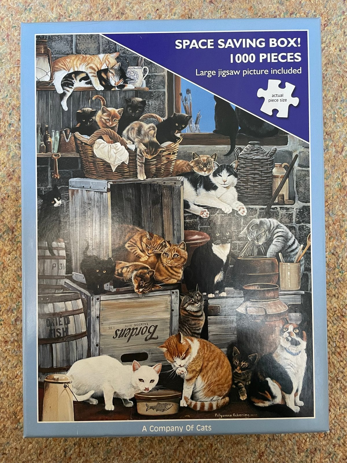 Legpuzzel 1000 stukjes 'A Company of Cats', Ophalen of Verzenden, 500 t/m 1500 stukjes, Zo goed als nieuw, Legpuzzel