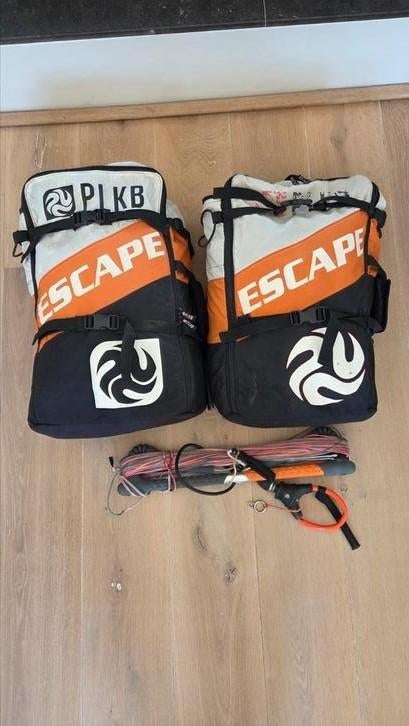 PLKB Kite Set: 11m en 9m met bar en lijnen, Geen board, Ophalen, Gebruikt
