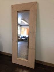 spiegel met  steigerhouten rand, Huis en Inrichting, 100 tot 150 cm, Nieuw, Ophalen of Verzenden, 75 tot 100 cm
