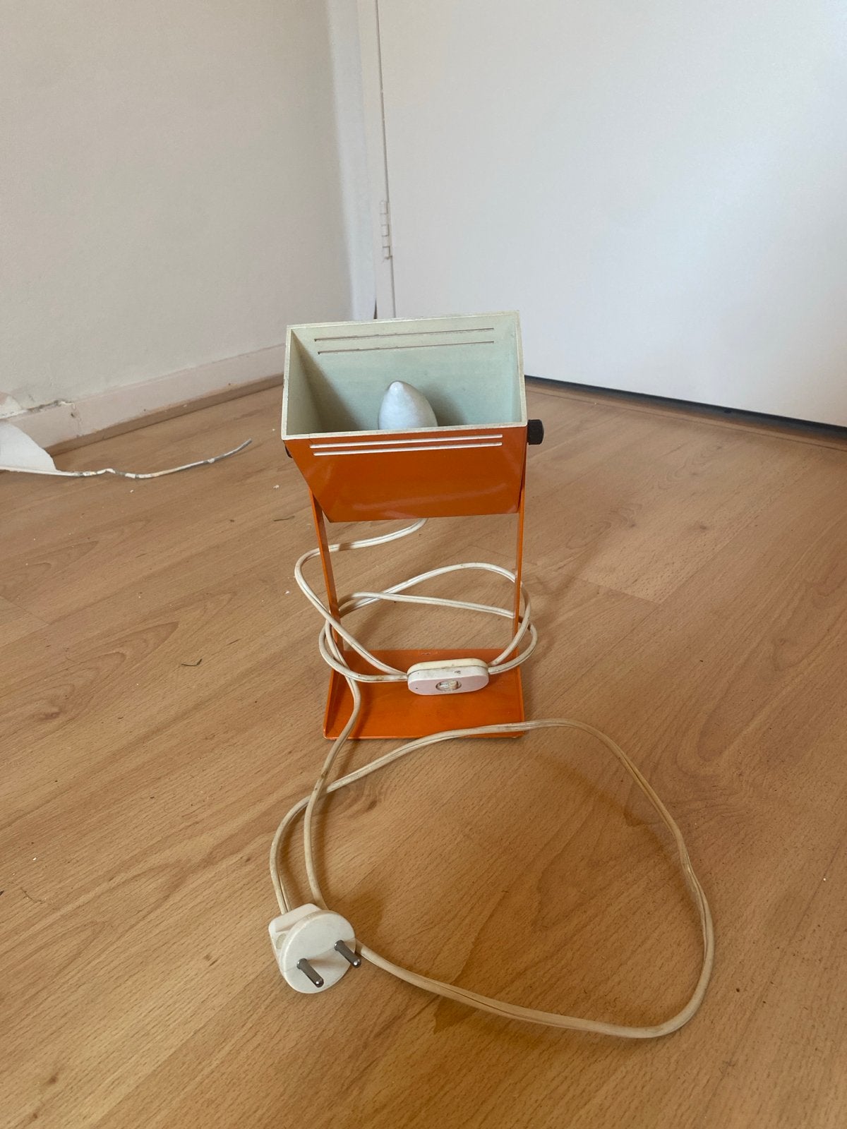 Vintage Oranje Tafellamp / Bureaustoel, Antiek en Kunst, Antiek | Lampen, Ophalen of Verzenden