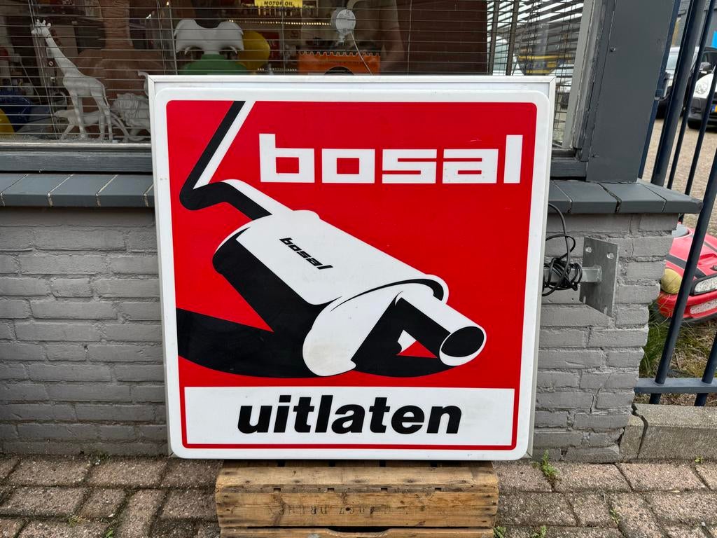 Bosal Uitlaten Lichtbak Reclamebord Garagebord, Ophalen, Gebruikt, ., Lichtbak of (neon) lamp