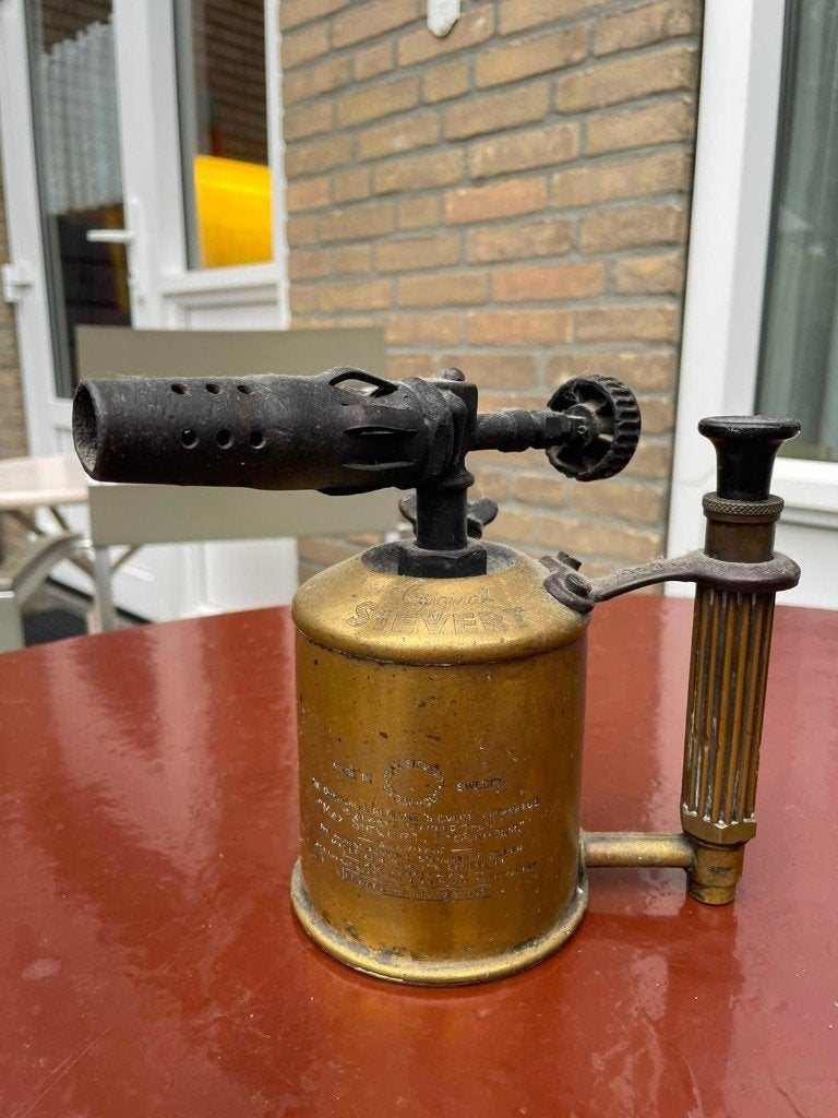 Antieke Messing Soldeerbrander Max Sievert Stockholm, Ophalen of Verzenden