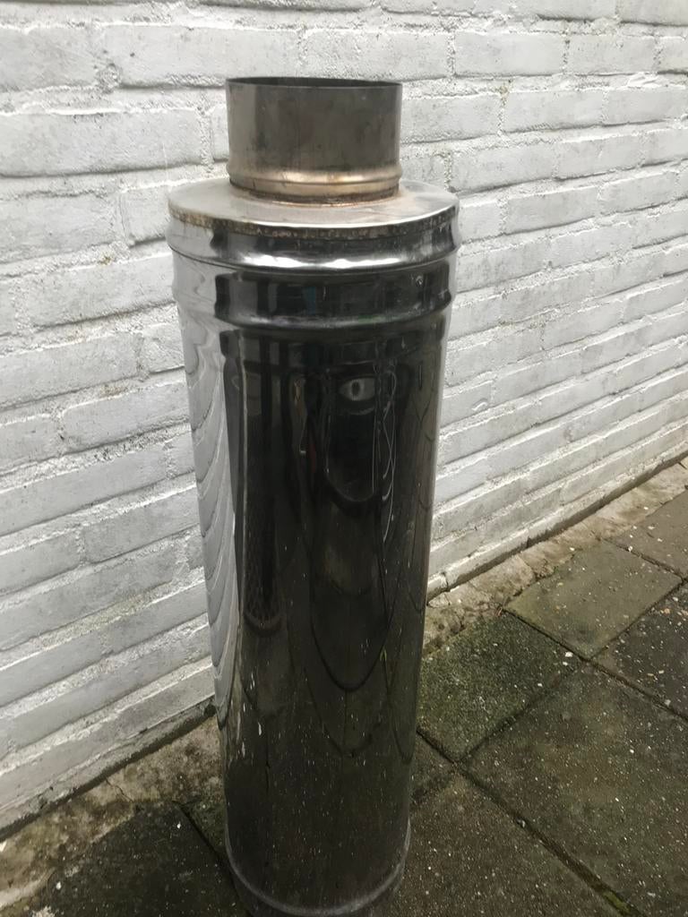 Rvs rookkanaal dubbelwandig 110 mm, Ophalen, Zo goed als nieuw, Hout, Houtkachel