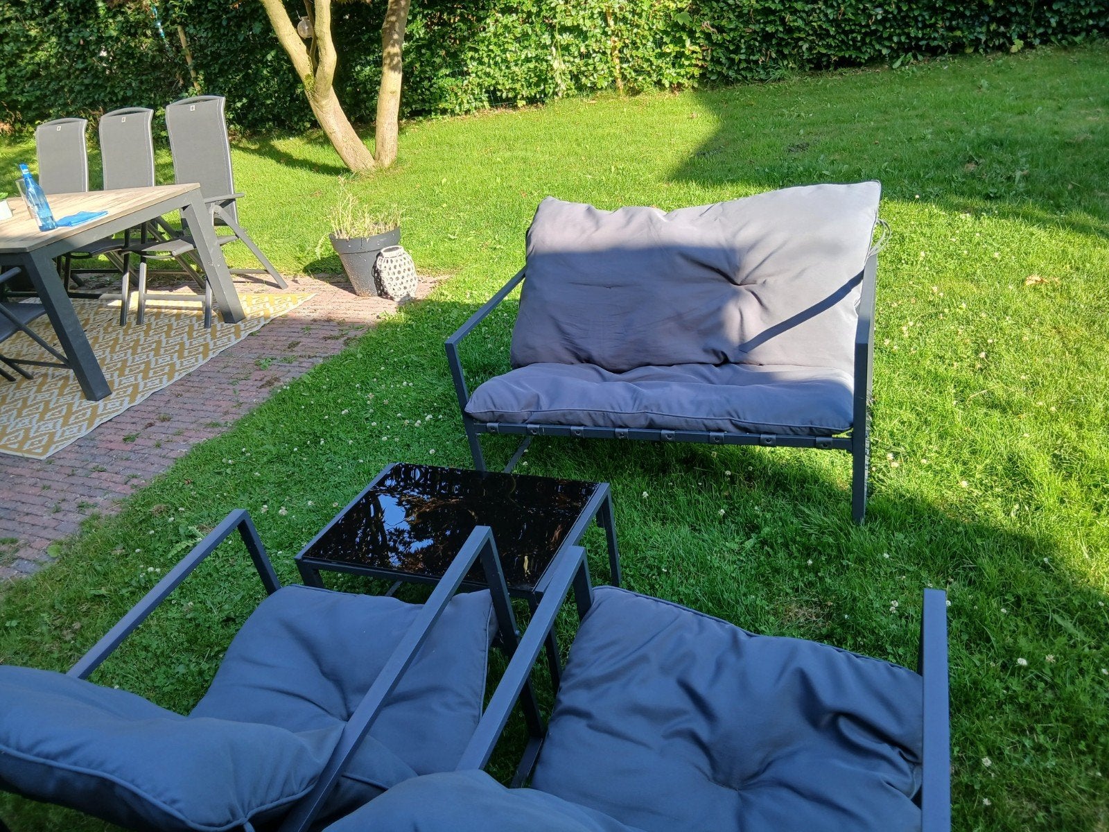 4 persoons tuinsetje, Ophalen, 4 zitplaatsen, Aluminium, Zo goed als nieuw