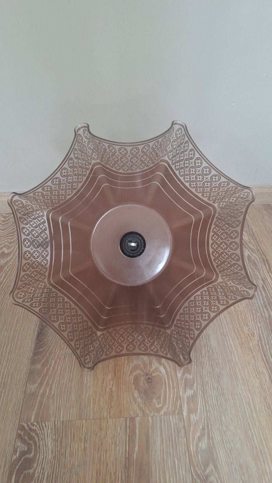 retro glazen lamp zakdoek hanglamp vintage jaren 70, Huis en Inrichting, Ophalen, Glas
