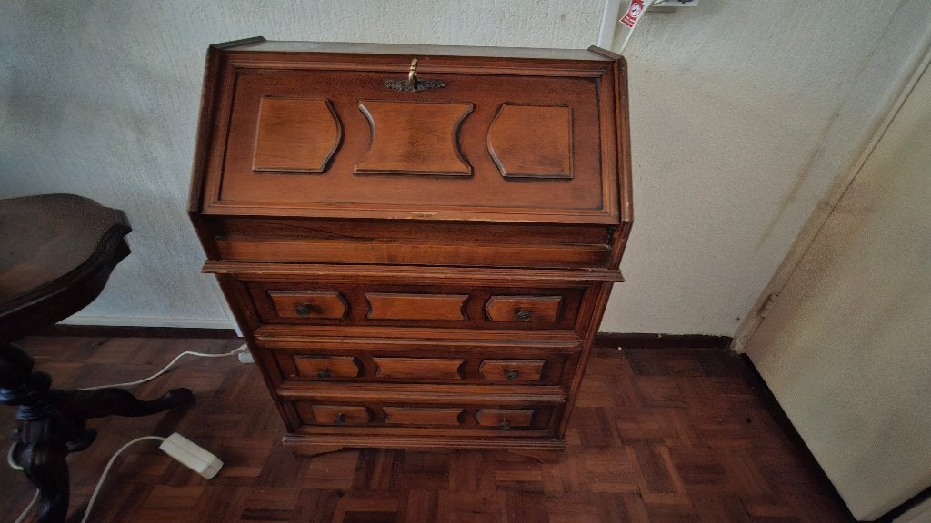 Noten houten secretaire met lades, Ophalen, Gebruikt, Klassiek, Antiek