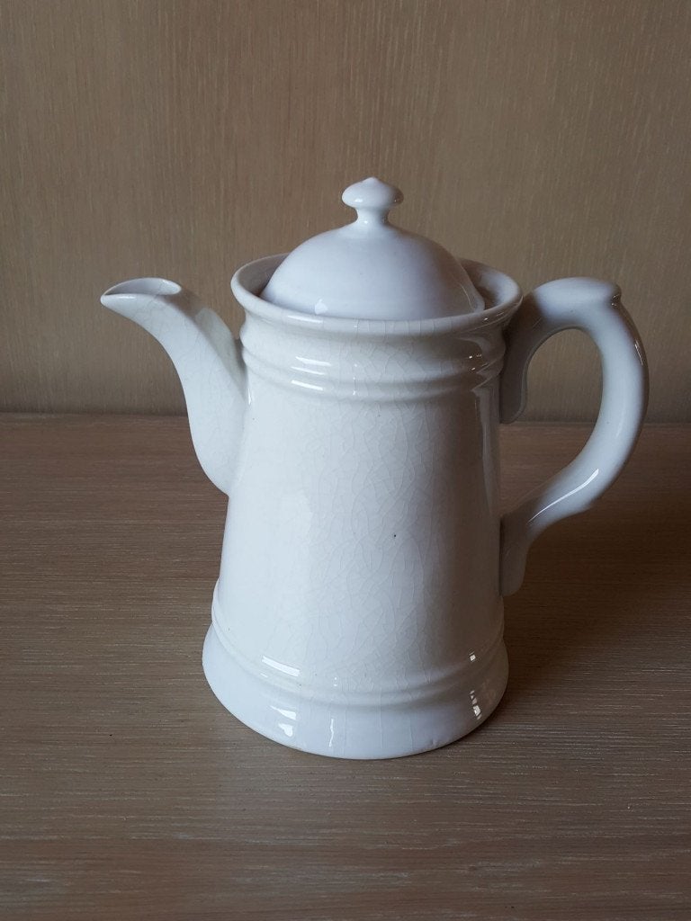 Witte aardewerk koffiepot - Joseph Schachtel (1900), Ophalen of Verzenden