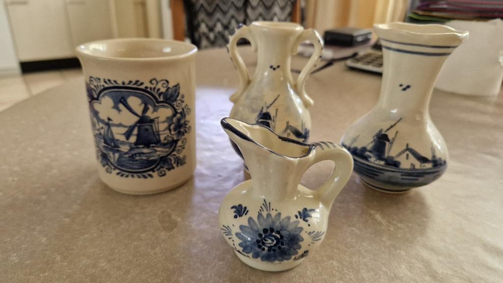 delfts blauwe decoratie kan-beker-vaasje, Ophalen of Verzenden