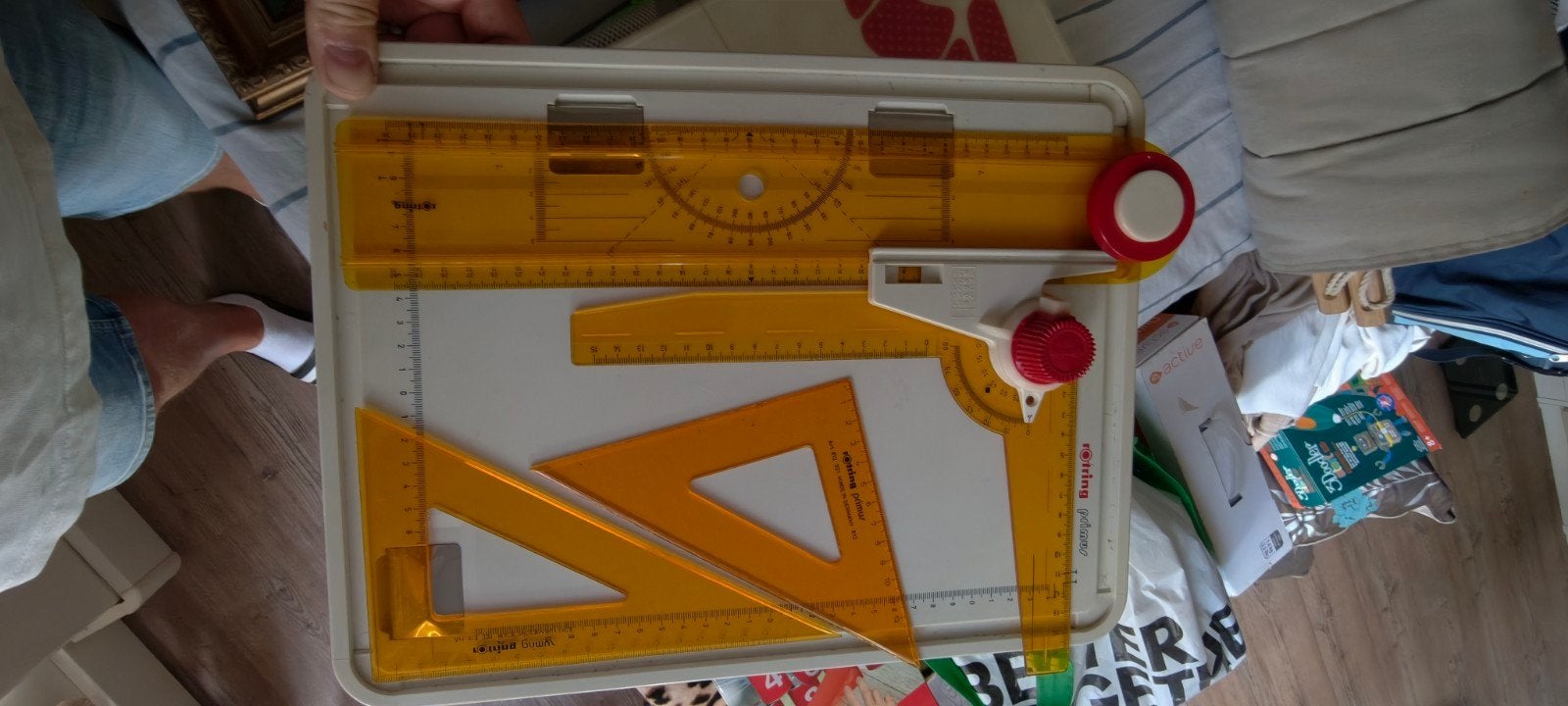 Tekentafel met linialen en gradenboog, Ophalen, Gebruikt, Minder dan 130 cm