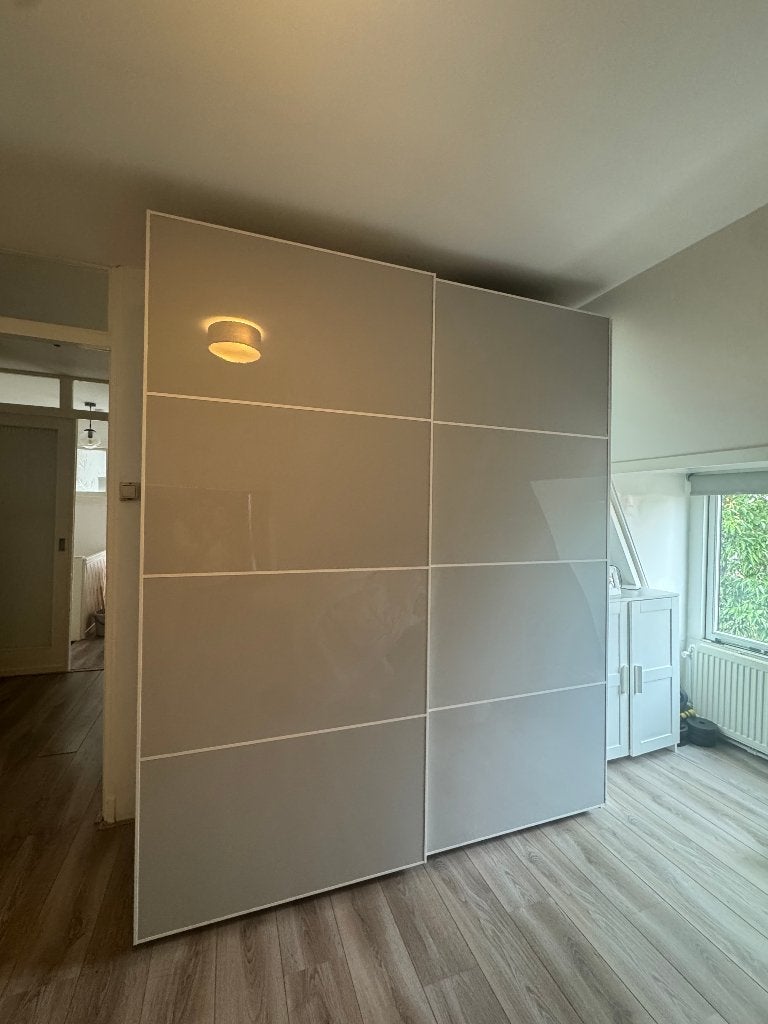 Wit kledingkast 200x 58 x 2.36 - IKEA - PAX / AULI, Gebruikt, 200 cm of meer, Glas, 200 cm of meer