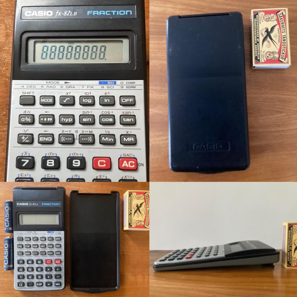 Vintage Casio fx-82lb fraction zakrekenmachine + batterijen, Ophalen of Verzenden, Gebruikt